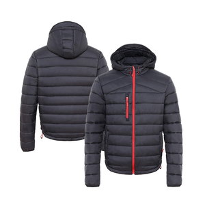 Blousons matelassés décontractés pour hommes, style urbain, col montant, logo frontal, en toile, pour l'hiver – Meilleures ventes - Product Image 4