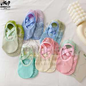 Winter Crew Pilates Yoga Anti-Slip Grip <b>Socks</b> for Women with Custom Logo Daily Use Spandex <b>Polyester</b> - Product Image 2