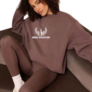 Sweat-shirt à col rond imprimé Plum Winter pour femme, coupe décontractée, pull oversize à manches longues, streetwear décontracté, confortable - Product Image 4