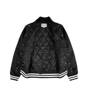 Chaqueta Bomber de satén personalizada para hombre con logotipo bordado, nombre y número, chaqueta de invierno transpirable de talla grande para hombre - Product Image 2