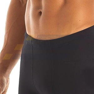 Shorts de compression pour hommes style streetwear, imprimé numérique personnalisé, motif uni, taille élastique, respirant, en polyester, service OEM - Product Image 6