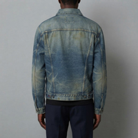 Veste en jean décontractée d'hiver à manches longues, 100 % coton, 14 oz, de haute qualité, sur mesure, avec logo brodé personnalisé, pour homme