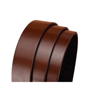Brown <b>Cow</b> Hide Leather Belt With Silver Rectangular Pin Buckle Casual Style For Men - Product Image 6