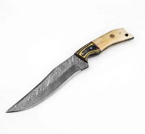 Handcrafted custom <b>profile</b> damascus steel outdoor heavy duty utility <b>tool</b> with Bone and Wood Handle - Product Image 3