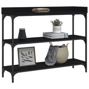 Tavolo Console Regolabile in Legno Ingegnerizzato Nero di Medie Dimensioni con Design Elegante - Product Image 3