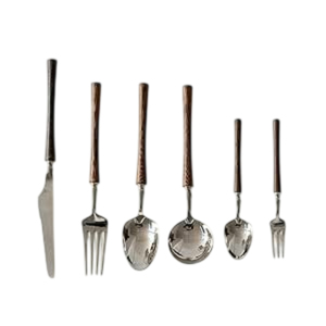 Classic Style Wooden Handle Flatware <b>Set</b> Premium Stainless Steel Silverware Cutlery <b>Utensil</b> <b>Set</b> For Home & Restaurant Good Price - Product Image 1