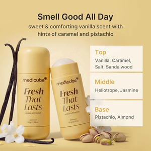 Deodorante medicube all'acido kojico e curcuma senza alluminio |   Stick Profumato alla Vaniglia e Pistacchio, Protezione Antiodore per Tutto il Giorno per Donne - Product Image 2