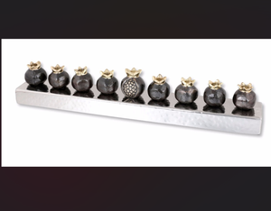Acube Industries Minimalist Pomegranate Menorah Aluminum Candle Cups Handmade for Modern Home Decor Christmas Holiday Table - Product Image 1