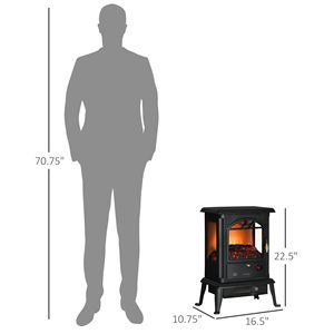 Caminetto Elettrico a Infrarossi Realistico Autoportante con Temperatura Regolabile e Timer per Uso Domestico - Product Image 3
