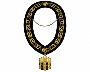 Conjunto de Regalia Masónica Premium Bordado a Mano para la Logia Azul, con Mandil, Collar y Guantes para el Oficial Sacerdote Superior, con Joyas - Product Image 4