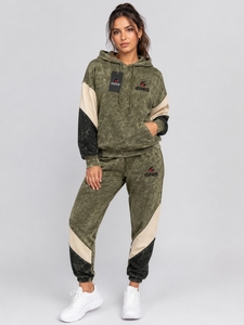 Ensemble de survêtement pour femme en coton mélangé de qualité supérieure, effet délavé vintage, idéal pour le streetwear et les week-ends - Product Image 1