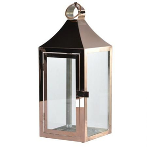 Farol Decorativo de Metal y Vidrio para el Hogar, Acabado Plateado, para Decoración de Mesa en Bodas y Navidad, Farol Colgante - Product Image 1