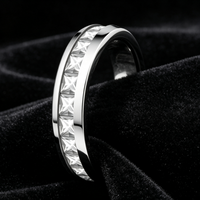 Bague en titane avec sertissage en zircone, alliance fine de 4 mm pour femme, bijoux modernes en gros