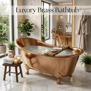 Bañera de Cobre Martillado de Lujo con Patas de Estilo Antiguo, Bañera Independiente Hecha a Mano para Baños Sofisticados - Product Image 4