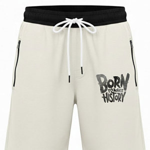 Shorts décontractés vintage en coton 240 GSM, effet délavé, broderie personnalisée, style streetwear rétro pour homme - Product Image 3