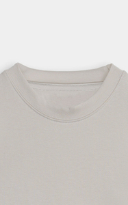 Oversized Beige 100% Cotton Formal <b>Men's</b> Short Sleeve <b>Turtleneck</b> Knitted Breathable Solid Color Regular Fit - Product Image 5