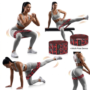 Rajputana Corporation Red Camo Resistance Hip Circle Bands Medium Elastic Fitness Training Hip Circle Resistance Bands Unisex - Product Image 5