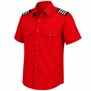 Camiseta Polo de Uniforme de Guardia de Seguridad Personalizada, Manga Corta, Roja, con Doble Bolsillo, Ropa de Trabajo de Seguridad de Alta Calidad, Suministro de Fábrica - Product Image 3