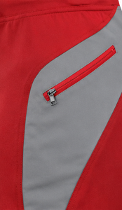กางเกงขาสั้นชายสีแดงแต่งแถบสีเทา เอวผูกเชือก มีกระเป๋าซิป - Product Image 3