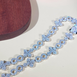 Collar Infinity Link de Plata de Ley 925 con Diamantes de Moissanita, Estilo Hip Hop, Cruz, Joyería Unisex - Product Image 5