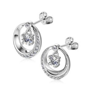 Boucles d'oreilles rondes en argent Sterling 925 en diamant de Moissanite fait par l'homme à un prix abordable pour femmes, bijoux de luxe, bijoux de destin - Product Image 3