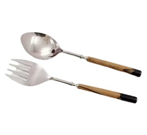 Ensemble de couverts en acier artisanal, style minimaliste, cuillère et fourchette, finition miroir haute brillance, résistant à la rouille, ensemble de couverts de camping, ensemble cadeau - Product Image 3