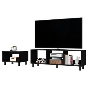 Set da soggiorno 2 pezzi nero Landon - Product Image 3