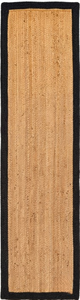 Handwoven Natural Jute <b>Runner</b> Rug With <b>Black</b> Border Farmhouse Kitchen Hallway Floor Rug - Product Image 2