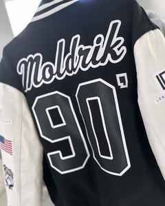 Personalized Embroidered Vintage <b>Patchwork</b> Winter Waterproof Wool Body Leather Sleeves Letterman Varsity <b>Jacket</b> - Product Image 3