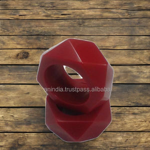 Porte-serviettes en résine à facettes taillées en diamant, écologiques, minimalistes, couleur bois naturel, pour mariages, fêtes, Noël, serviettes de table - Product Image 1