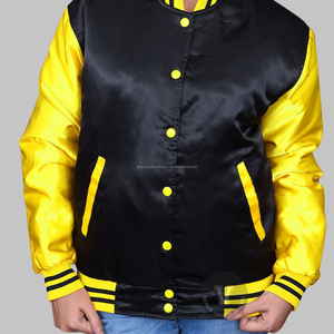 100% poliéster satén béisbol Varsity chaqueta personalizada Letterman chaqueta para hombres de talla grande - Product Image 3
