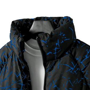 Vente en gros Blouson rembourré vintage imperméable unisexe noir écologique personnalisé Streetwear hiver Bomber hip hop sur pied avec fermeture éclair en soie - Product Image 5