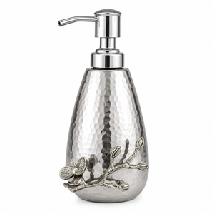 Hammered Metal <b>Soap</b> Dispenser Antique Silver Stainless Steel <b>Hand</b> Wash Pump Bottle <b>Refillable</b> Vintage Liquid <b>Soap</b> Holder On Sale - Product Image 5