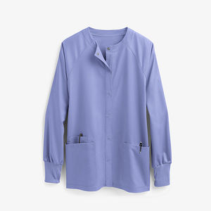 เสื้อสครับผู้หญิงแบบใหม่ ดีไซน์แฟชั่นสั่งทำได้ คอทรงโอ ไซส์ใหญ่ แขนยาว มีกระเป๋าหลายช่อง แบบเรียบง่ายสำหรับพยาบาล - Product Image 1