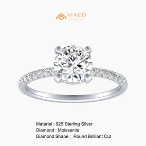 Anillo de Plata de Ley 925 con Moissanita Tallada, Joyería de Lujo Elegante para Novia, Boda, Promesa, Compromiso, Regalo para Mujer, Diseño Clásico - Product Image 6