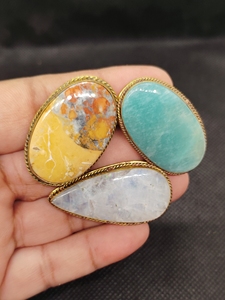 Best Selling Gemstone with brass for jewelry ring making, natural stone jewelry parts for create unique design. - Product Image 5