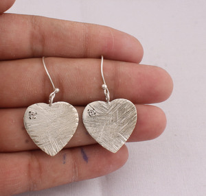 925 Sterling <b>Silver</b> Heart Earrings Minimalist Love Shape <b>Stud</b> Earrings Handmade <b>Silver</b> Jewelry for Women Wholesale Jewelry - Product Image 1