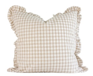 Professional Handmade 100% Light Luxury Cotton <b>Ruffle</b> Designs <b>Cushion</b> <b>Cover</b> <b>Ruffle</b> <b>Cushion</b> <b>Covers</b> Indian Square Handmade - Product Image 1