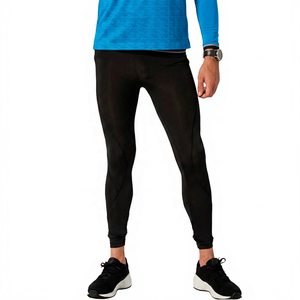 Leggings de Compresión Negros para Hombre, de Cintura Elástica, Color Sólido, Material de Spandex y Poliéster - Product Image 6