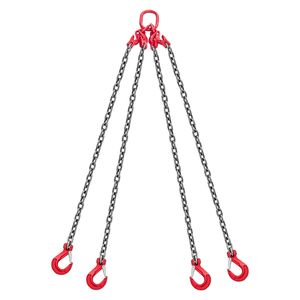 Sling en chaîne en acier allié G80 robuste 3/8 x 10 pi avec 4 crochets de préhension, capacité de levage de 22900 LBS - Product Image 1