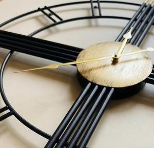 Modern Metal <b>Wall</b> <b>Clock</b> Round Analog Quartz Design Oversized Living Room Decor Hanging Style - Product Image 2