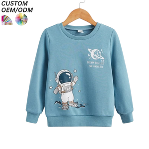 Sweat-shirt à capuche tricoté décontracté pour enfants, personnalisable avec impression, collection printemps-automne, vêtements pour filles et garçons, vente en gros - Product Image 4