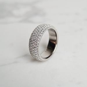 Bague d'éternité unisexe personnalisée en or 14 carats avec diamants de laboratoire taille marquise et pavé en nid d'abeille pour anniversaire et mariage - Product Image 3