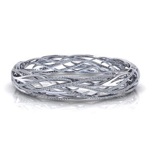 Brazalete de Oro de 18K con Diseño Tejido y Diamantes Cultivados en Laboratorio - Product Image 1
