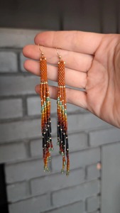 Boucles d'oreilles créoles faites à la main en perles de rocaille, légères, avec logo personnalisé, pour femme, cadeau Belladec - Product Image 4