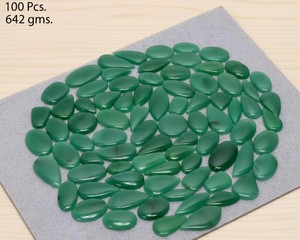 Lote de Cabujones de Ónix Verde Natural, Piedras Preciosas Verdes Pulimentadas, Cabujones Sueltos al por Mayor para la Fabricación de Joyería - Product Image 2