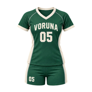 Ensemble de maillots et shorts de football personnalisés pour femmes, imprimés par sublimation, taille élastique, respirant, séchage rapide, 100% polyester, équipe de football - Product Image 1