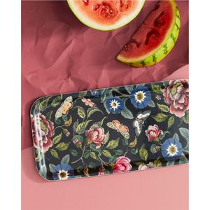 Plateau de service rectangulaire en métal à motif floral bohème, plateau antidérapant pour la restauration, les cafés, plateau décoratif nordique - Product Image 5