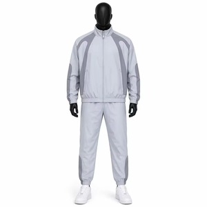 Chándal Ligero Ecológico para Hombre, 2 Piezas, 100% Poliéster, Cortavientos con Cremallera, Sudadera con Capucha, OEM ODM, Logotipo Personalizado, Transpirable - Product Image 1