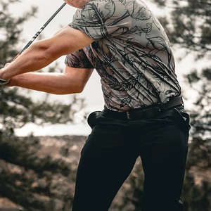 Chemises polo pour hommes à manches courtes, séchage rapide, imprimées de fleurs, pour le golf, en polyester et élasthanne, style hawaïen - Product Image 5